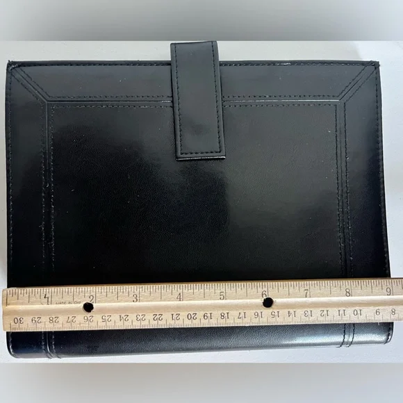Vintage Day-Timer Black Leather 7-Ring Planner Organizer Binder Snap Like New - Picture 5 of 14